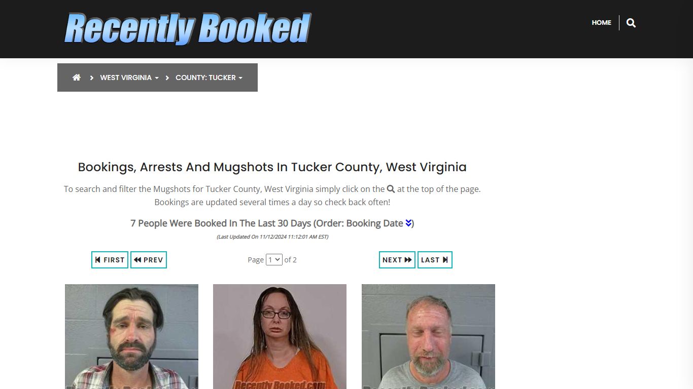 Bookings, Arrests and Mugshots in Tucker County, West Virginia